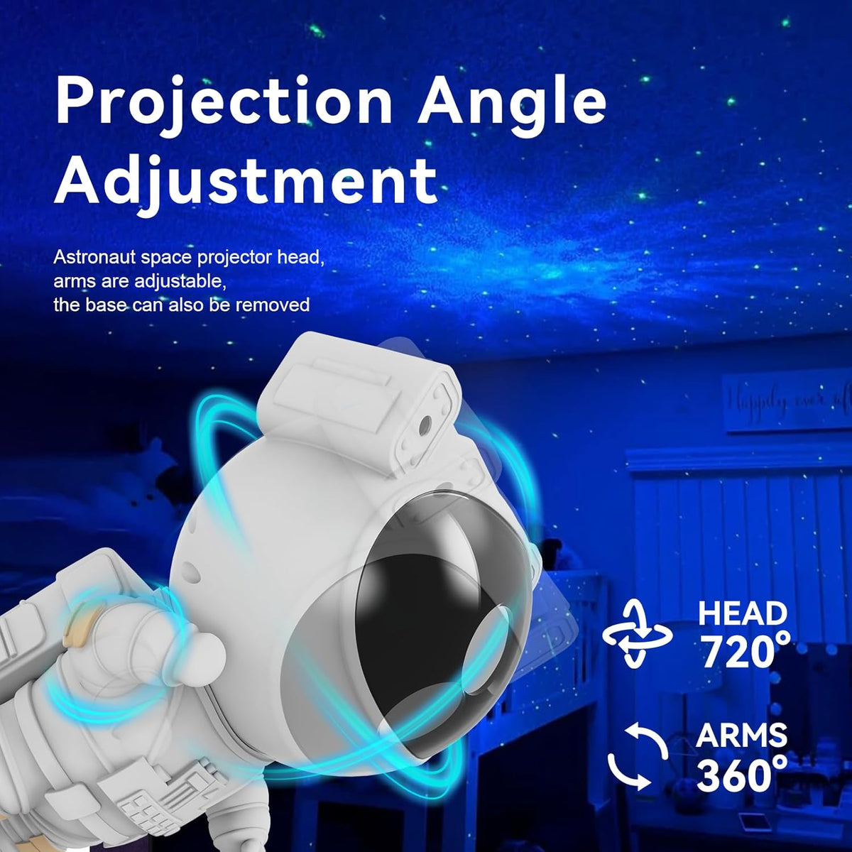Astronaut Star Projector Night Light - Space Buddy Projector, Galaxy Starry Nebula Ceiling Projection Lamp with Timer and 360°Adjustable, Kids Adults Room Decor, for Bedroom, Game Room Etc.