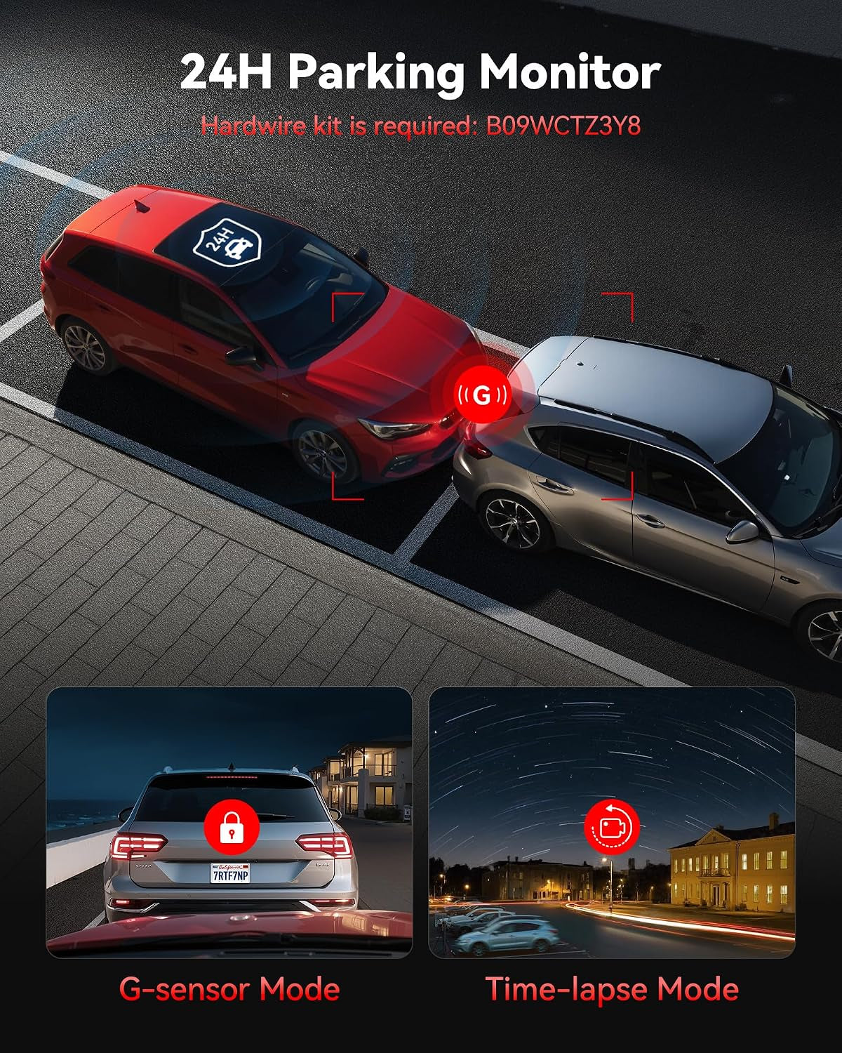 4K Dash Cam Front and Rear with STARVIS 2, 5.8Ghz Wi-Fi Dash Camera for Cars, 128GB Card Included, GPS, 3.18”IPS Screen, Night Vision, 170°Wide Angle, WDR, 24H Parking Mode(F7Np)