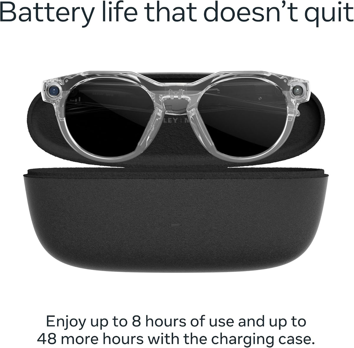 Oakley HSTN, Clear | Smart AI Glasses for Men, Women — Performance for Sports, Athletes — Camera, Audio, Video — 8 Hour Battery — 3K HD Resolution — Clear to Grey Transitions® Lenses