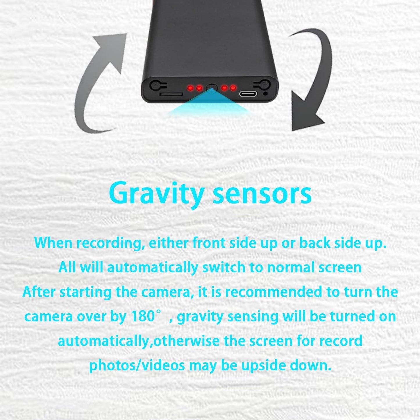 Mini 1080P HD Camera, Nanny/Pet/Child Camera Power Bank, with Motion Detection, Automatic Night Vision, Loop Record, and Gravity Sensing Functions. Suitable for Office and Home Security Monitoring Cam