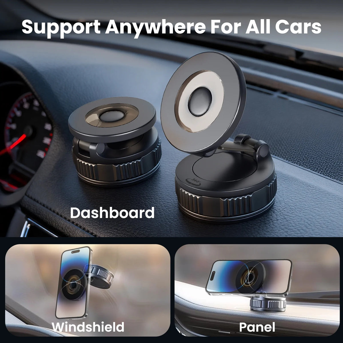 Phone Holders for Your Car - Mag-Safe Car Mount - 360° Adjustable Phone Mount for Your Car Compatible for Iphone 17 Pro Max 16 15 14 13 12 Air Plus, Car Essentials Accessories