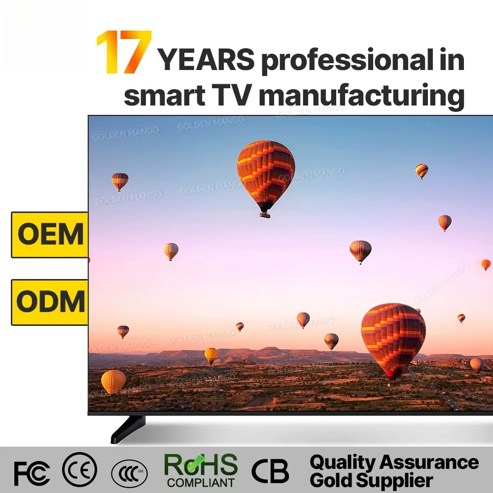 OEM 43/55/65/70 Inch Android Smart TV - 4K UHD FHD Google TV for Hotel Commercial Use, Wifi & HDMI