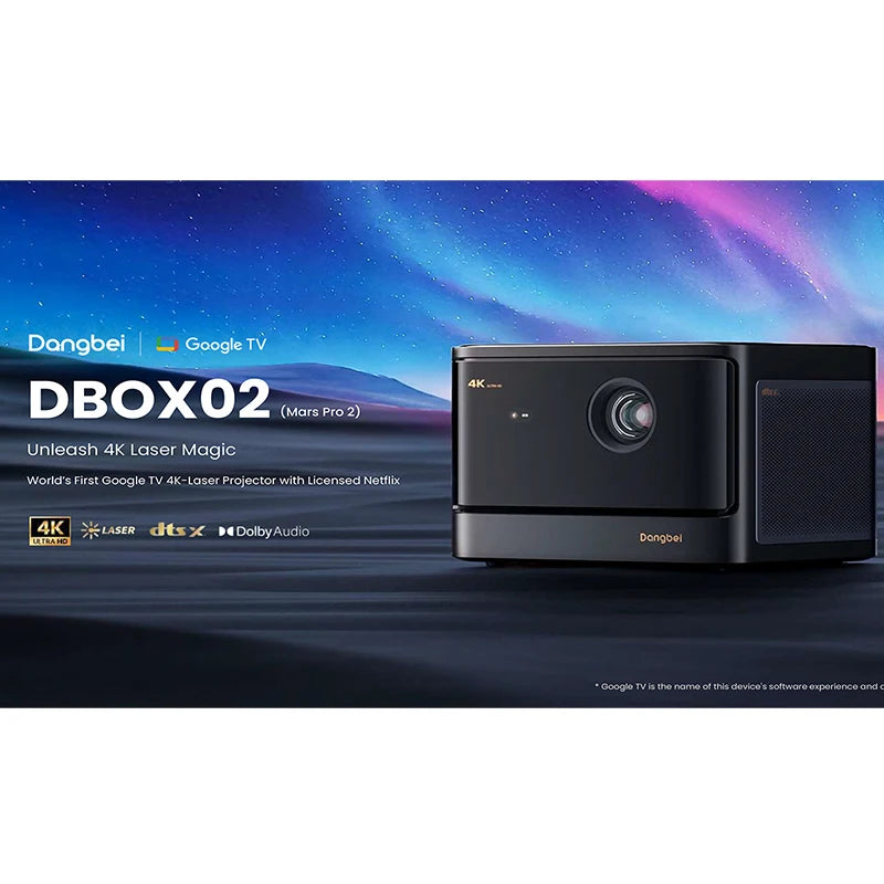 Mars Pro 2 Projector Native 4K HDR10+ DLP Laser Cinema 2450 ISO Lumen Google TV Android for Home Global Version Theater