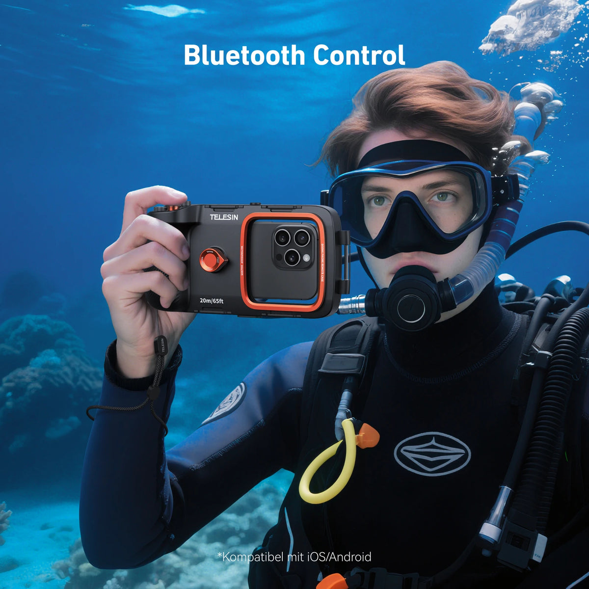Diving Waterproof Phone Case Universal Phone Camera Shoot Hand Grip Holder Shooting Aid Remote Control Handle