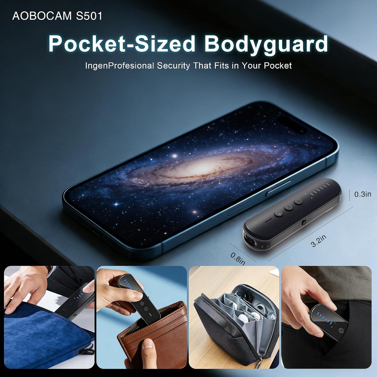 Upgraded Hidden Camera Detector, Ai-Powered Anti-Spy Device, GPS Tracker & Bug Detector, Portable RF Signal Scanner for Hotels, Travel, Home & Office (M) (M)