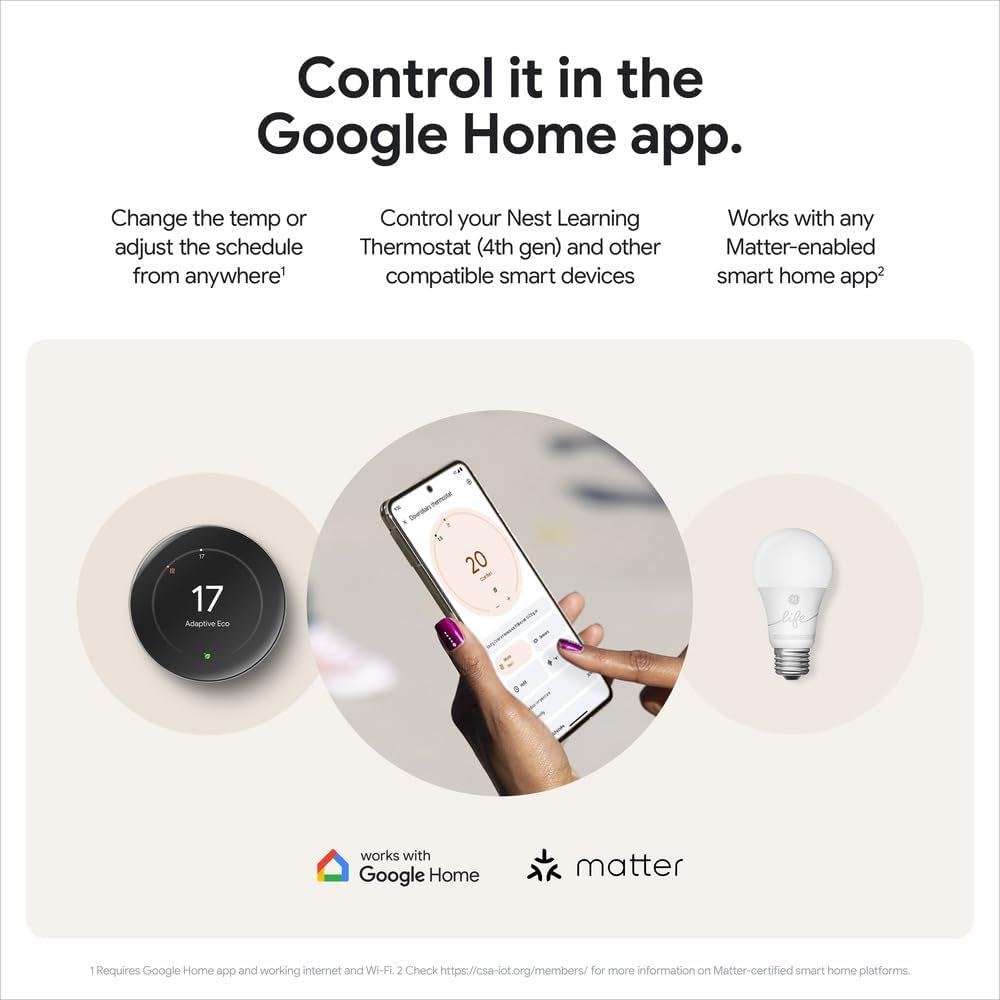 Nest Learning Thermostat (4Th Gen) with Nest Temperature Sensor (2Nd Gen) - Energy Saving Smart Thermostat with Adaptive Eco - Works with Alexa and Home App - Polished Obsidian