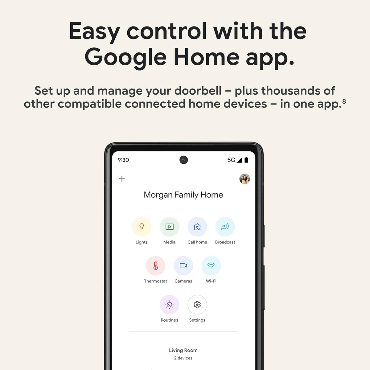 Nest Doorbell (Wired, 2Nd Gen) - Wired Video Doorbell Camera - Doorbell Security Camera - Snow
