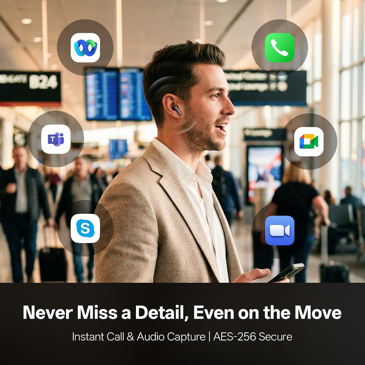 Recdot AI Voice Recorder Earbuds, AI Note Taker for Meetings & Calls | Real-Time Transcription & Translation across 78 Languages, 48 Db Hybrid ANC, AI Powered Summaries with Advanced LLM Models