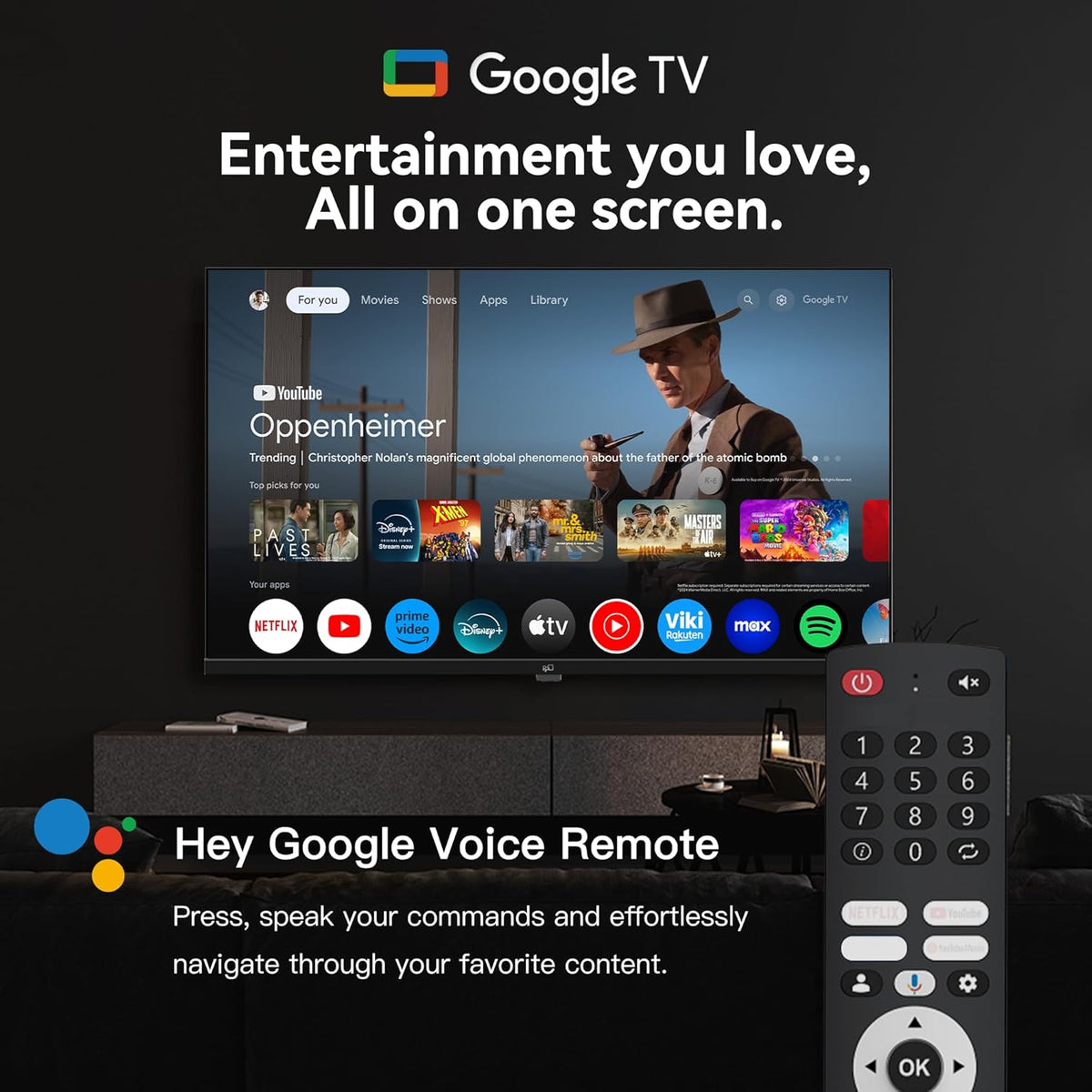 40-Inch Smart TV, 1080P Full HD Google TV with Google Play Built-In Google Cast, HDR 10, Dolby Audio, Voice Remote, Stream Live Television (Palette-Series, CG40-P3)