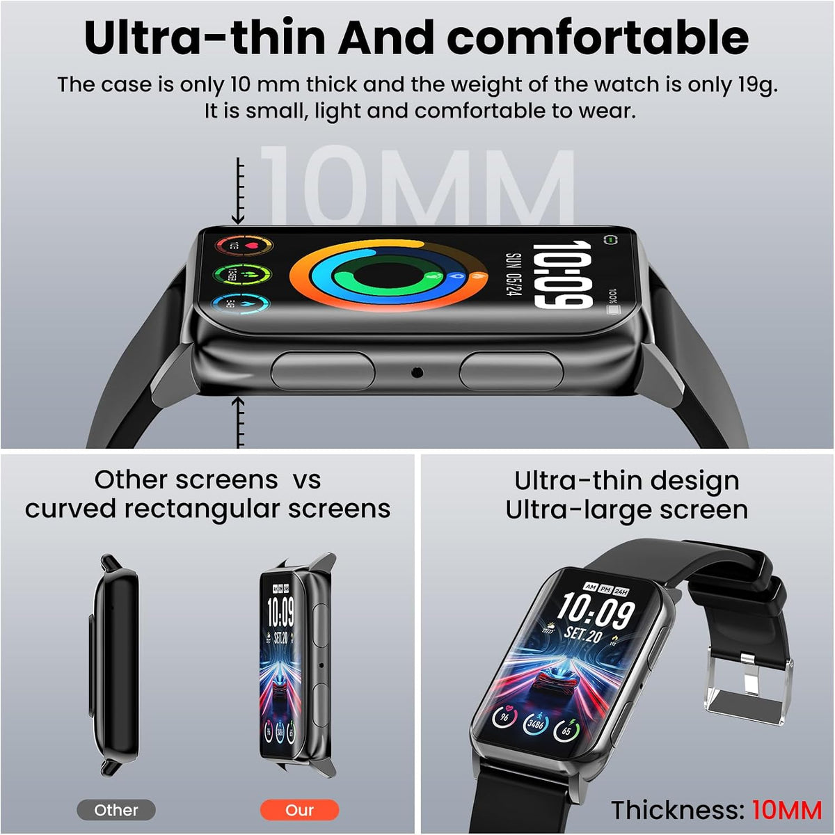 Smart Watches for Men Women (Answer/Make Calls), 1.57" Curved Screen Fitness Tracker, 2 Bands Smart Watch with 24/7 Heart Rate/Sleep Monitor, Compatible with Android Ios,110+ Sport Modes
