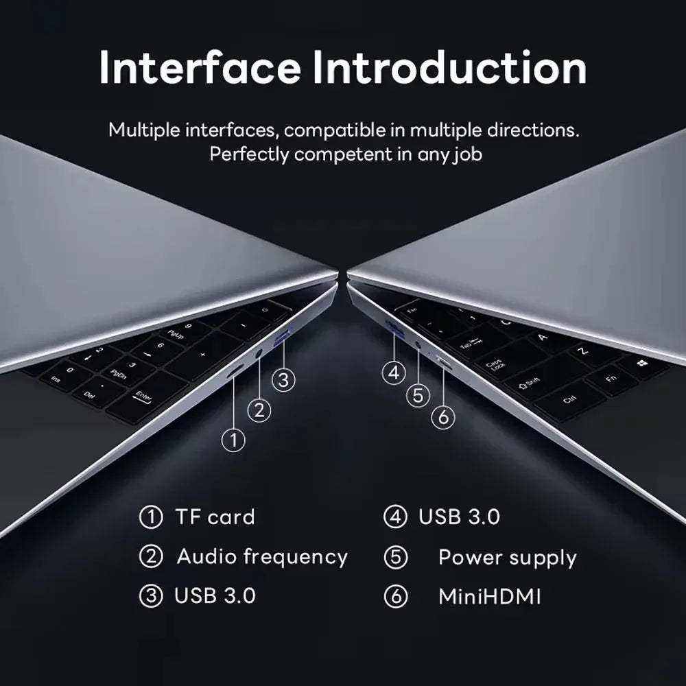 15.6" Core I7 8550U Portable Laptops Windows 11 32GB 2TB Fingerprint Unlock Backlit Keyboard Gamer Study Office Notebook