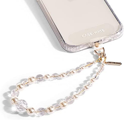 Phone Charm with Beaded Pearls and Crystals - Detachable anti Theft Strap - Hands-Free Iphone Wrist Strap for Women - Phone Chain Wristlet for Galaxy, Pixel and More - Crystal Pearl