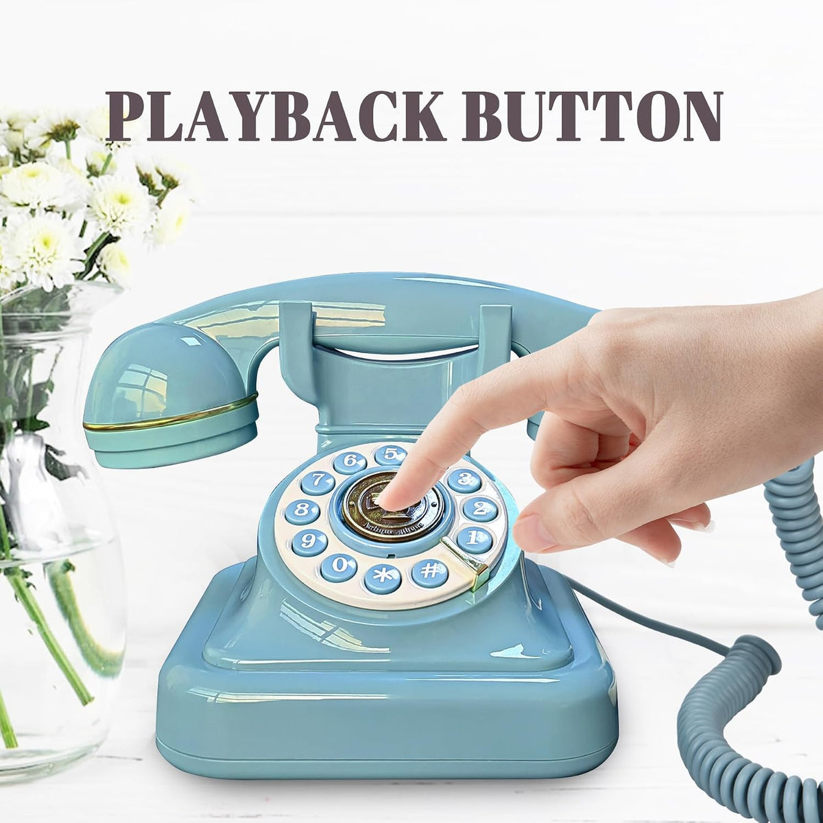 Audio Guest Book Wedding Phone, Audio Phone Guestbook (Blue-Green)
