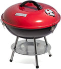 Outdoor Portable Charcoal Grill BBQ, 14", Compact & Light, Red (CCG-190RBC), Grills for 4 People