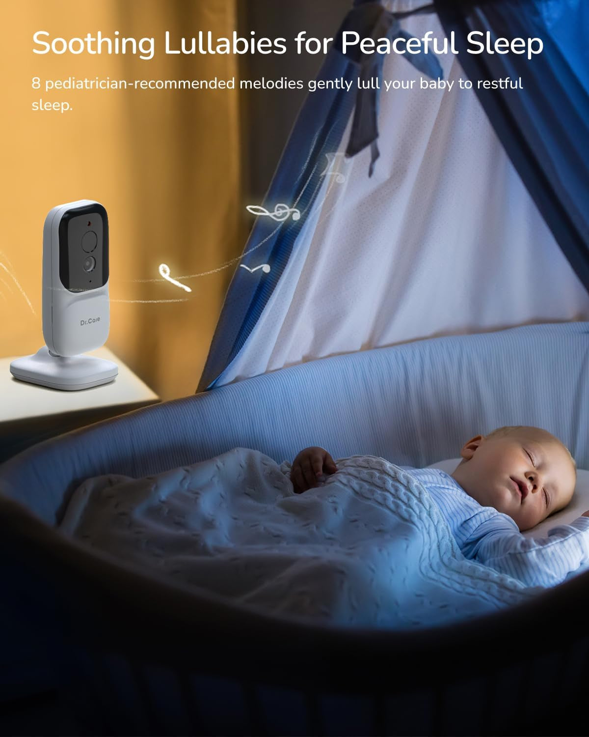 Dr. Care Neoview Video Baby Monitor - 2.8” Screen, 2-Way Audio, Video Loop Recording, Night Vision, Real-Time/Vox Monitoring, Temperature Sensor, Lullabies, Belt Clip Design (Supports up to 128GB)