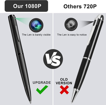 Hidden Camera Pen - 64GB Spy Camera with 1080P Full HD Video | Mini Nanny Cam for Home Security, Business &amp; Learning | 2023 Version