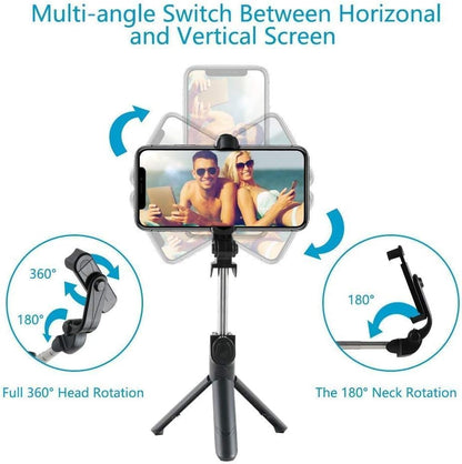 Wireless Selfie Stick, Adjustable Selfie Stick with Tripod Stand and Detachable Wireless Remote, Support Video Record, Extendable Monopod for Iphone 17/16/15/14 Pro Max, Galaxy, All Other Smart Phone