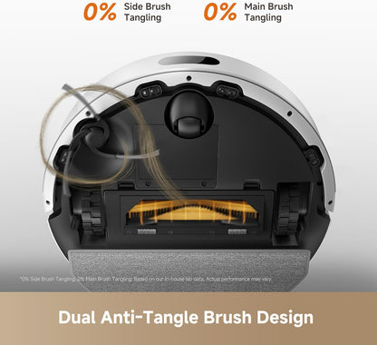 D20 Air plus Robot Vacuum and Mop Combo with 20,000Pa Suction, 120 Days Hands-Free, Anti-Tangling Tech, Auto-Emptying Dock, Deep Carpet Cleaning and Smart Navigation, White