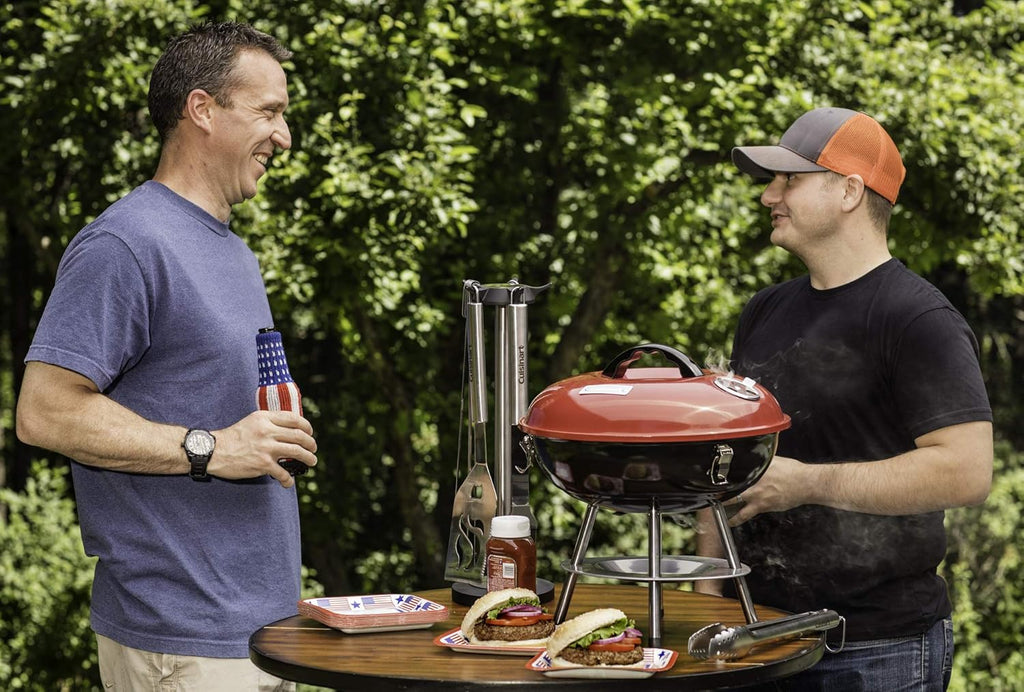 Outdoor Portable Charcoal Grill BBQ, 14", Compact & Light, Red (CCG-190RBC), Grills for 4 People