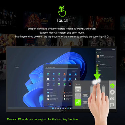 18.5" Smart Portable Monitor Z18TV PRO with Google TV Touch Screen Display for Mini PC Laptop Phone Xbox PS4 PS5 Switch