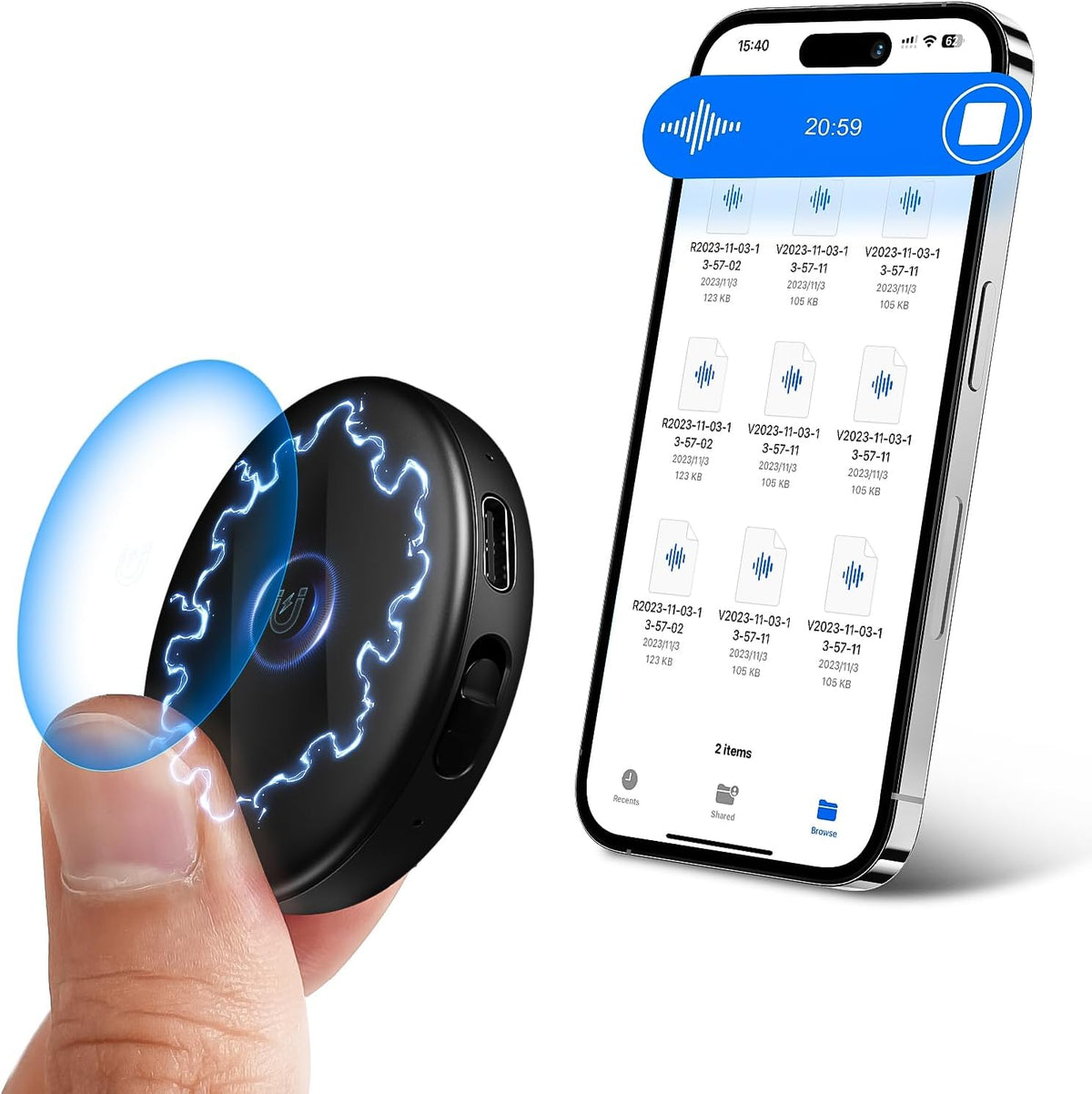 136Gb(9800Hours) Magnetic Voice Activated Recorder, Digital Voice Recorder with DSP 5.0 Ai-Intelligent Noise Cancellation, HD Audio Recording Device for Lectures Meetings Interviews Classes