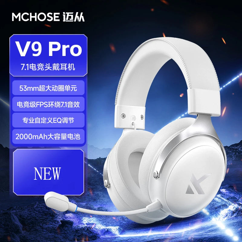 Newly Upgraded  V9 Pro Over-Ear Gaming Headset with Four-Mode Connectivity Long Battery Life for Gaming and Entertainment