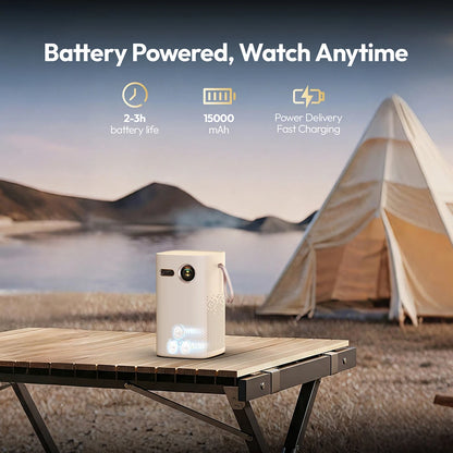 Magic 1 DLP Projector 1080P 400 ANSI Android 9.0 2G+32G Wifi Bluetooth 15000Mah Battery 300 Inch Home Theater Projector