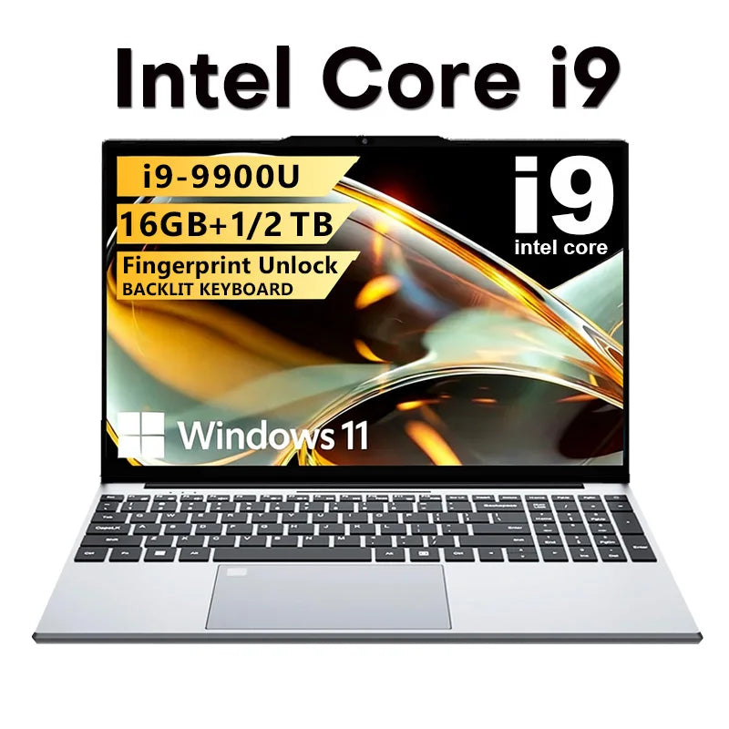 2026 Gaming 15.6"Laptop  Core I9 10980Hk/I9 9900U Computer 16GB RAM 1TB 2TB 1920*1080 Fingerprint Unlock Backlit Windows 11