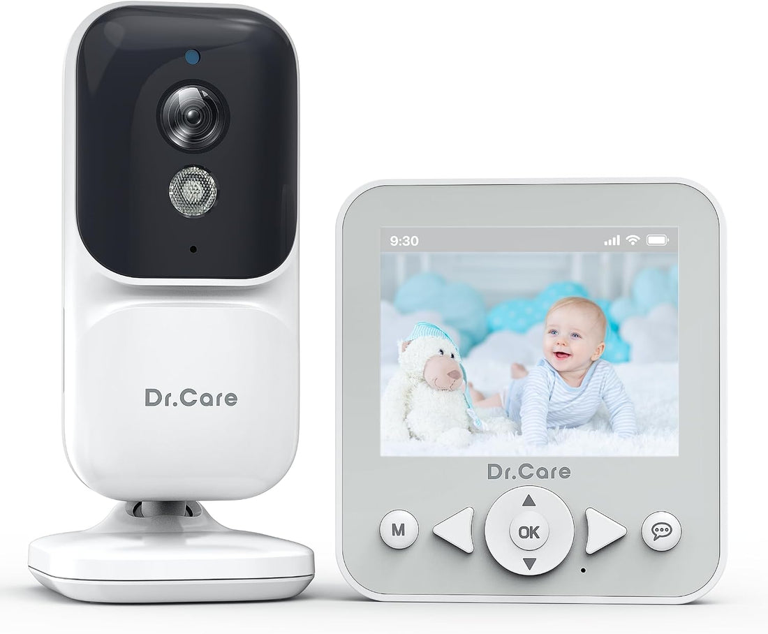 Dr. Care Neoview Video Baby Monitor - 2.8” Screen, 2-Way Audio, Video Loop Recording, Night Vision, Real-Time/Vox Monitoring, Temperature Sensor, Lullabies, Belt Clip Design (Supports up to 128GB)