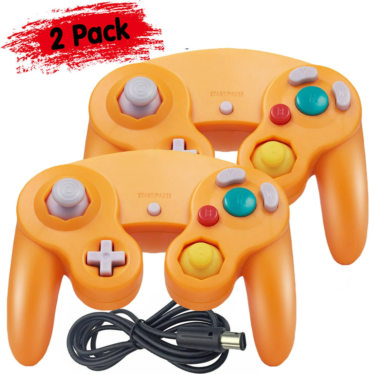 2 Pack Wired NGC Controller Gamepad for Nintendo Gamecube GC &amp; Wii U Console USA