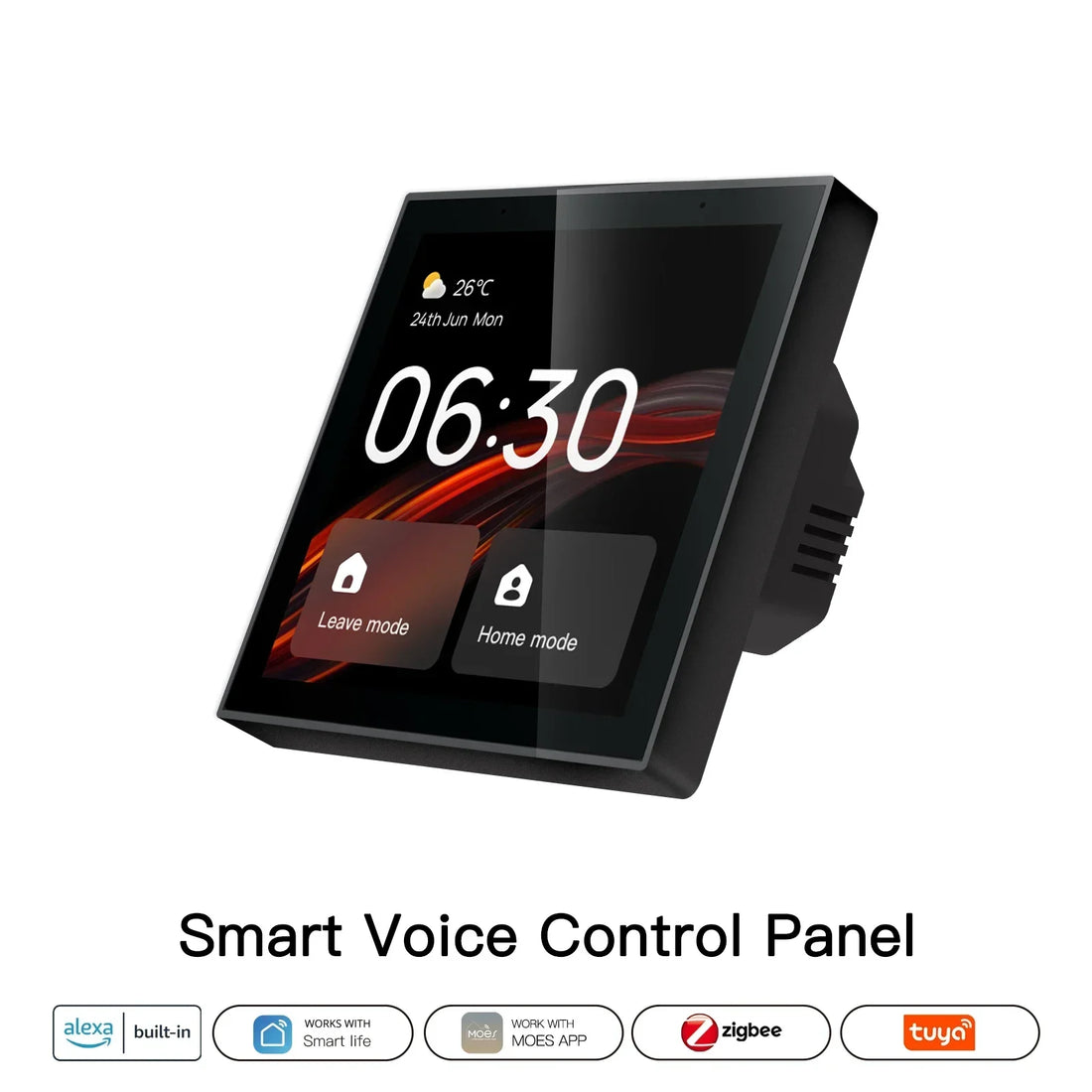Wifi Touch Center Control Panel，Tuya Screen， Bulid in Alexa Voice Control &amp; Zigbee Gateway for Smart Scenes 4 Inches