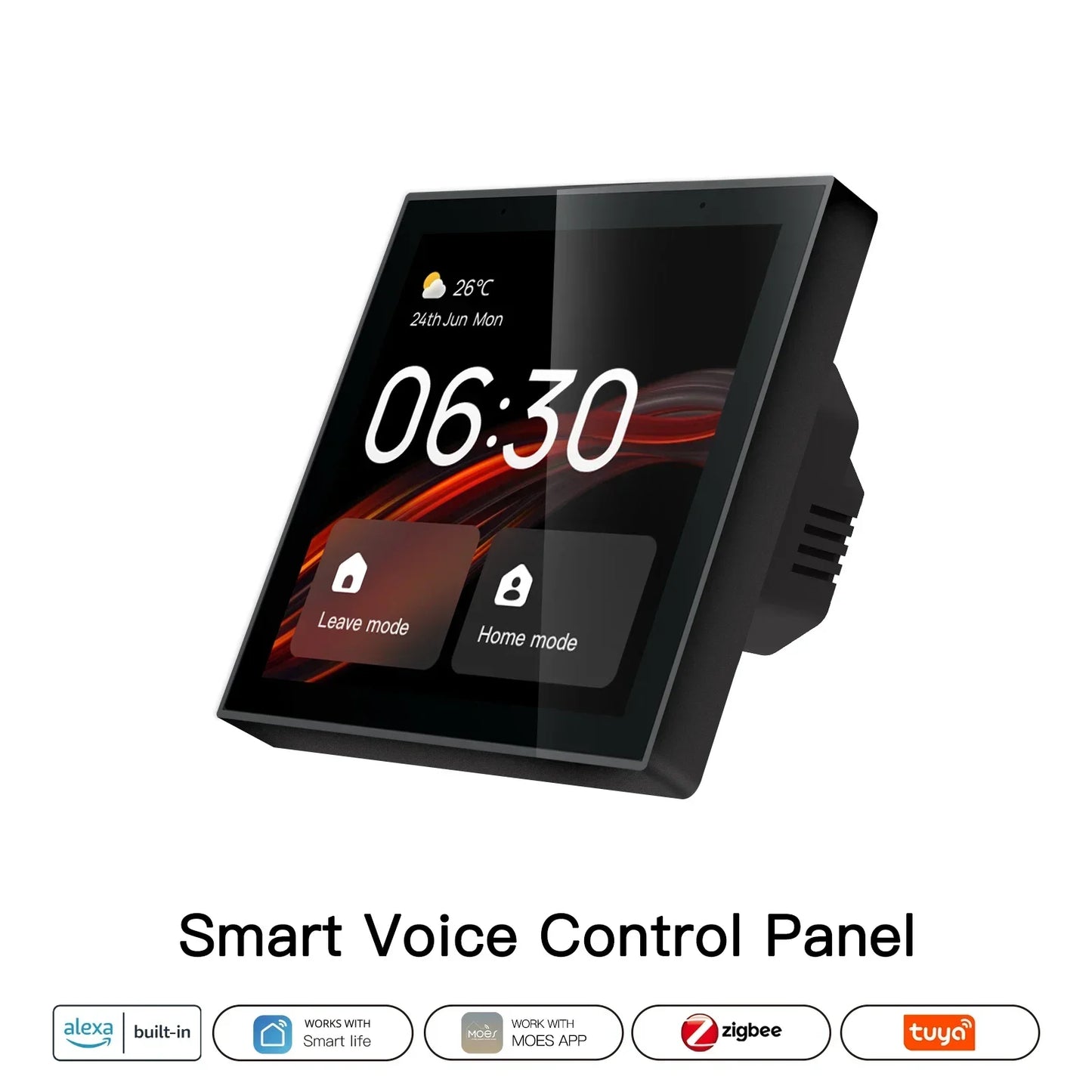 Wifi Touch Center Control Panel，Tuya Screen， Bulid in Alexa Voice Control & Zigbee Gateway for Smart Scenes 4 Inches