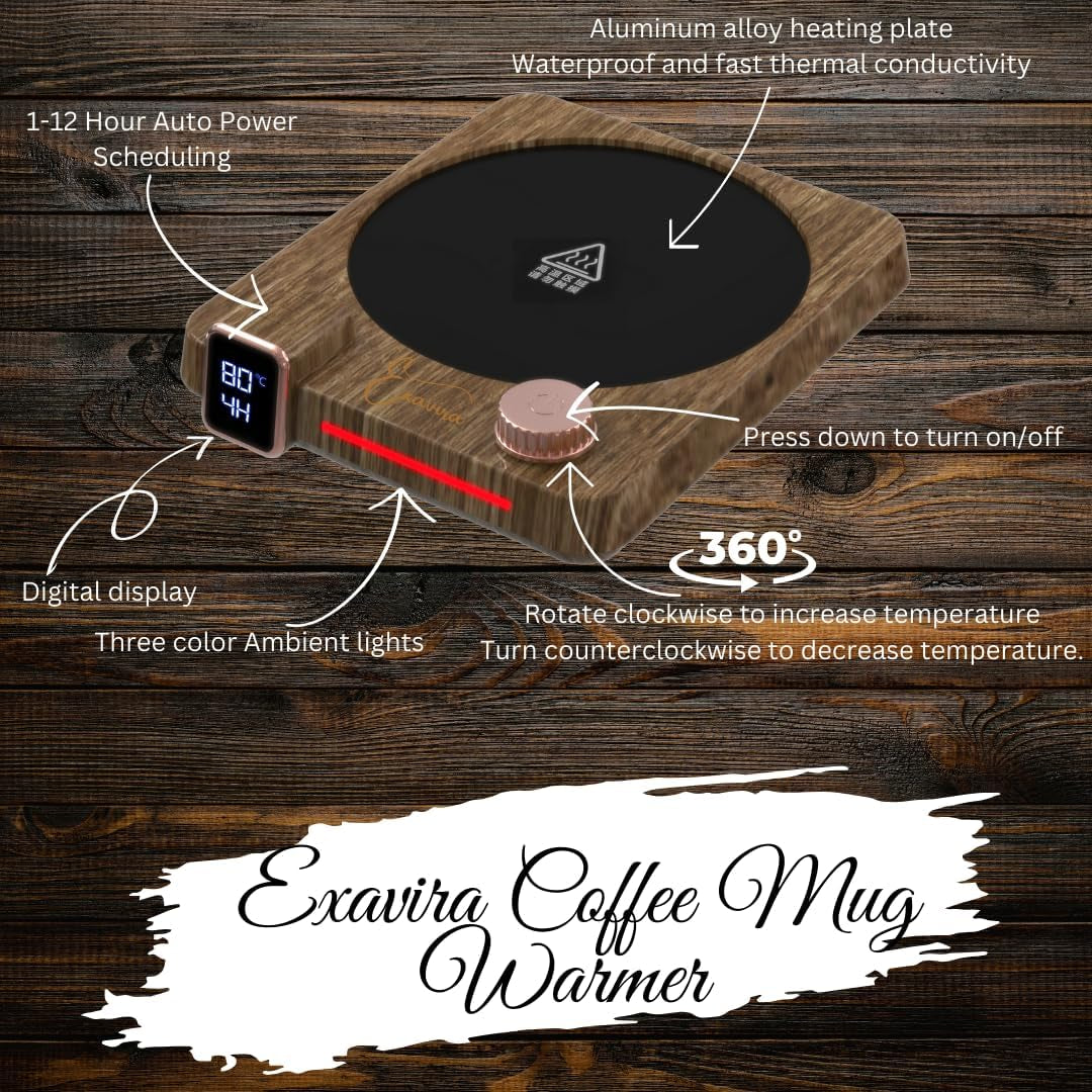 Coffee Warmer, Coffee Mug Warmer for Desk, 9 Temp Settings (104°F-176°F), 40W Fast Heating, Auto Shut off Perfect for Coffee, Tea, Milk, Hot Beverage, Gift for Men, Women, Office &amp; Home Use