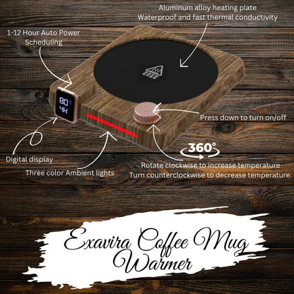 Coffee Warmer, Coffee Mug Warmer for Desk, 9 Temp Settings (104°F-176°F), 40W Fast Heating, Auto Shut off Perfect for Coffee, Tea, Milk, Hot Beverage, Gift for Men, Women, Office &amp; Home Use