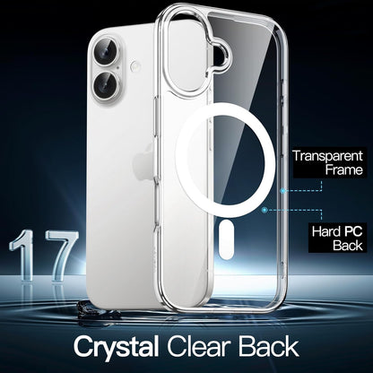 Magnetic Case for Iphone 17 6.3-Inch Compatible with Magsafe, Shockproof Phone Bumper Cover, Anti-Scratch Clear Back (Clear)
