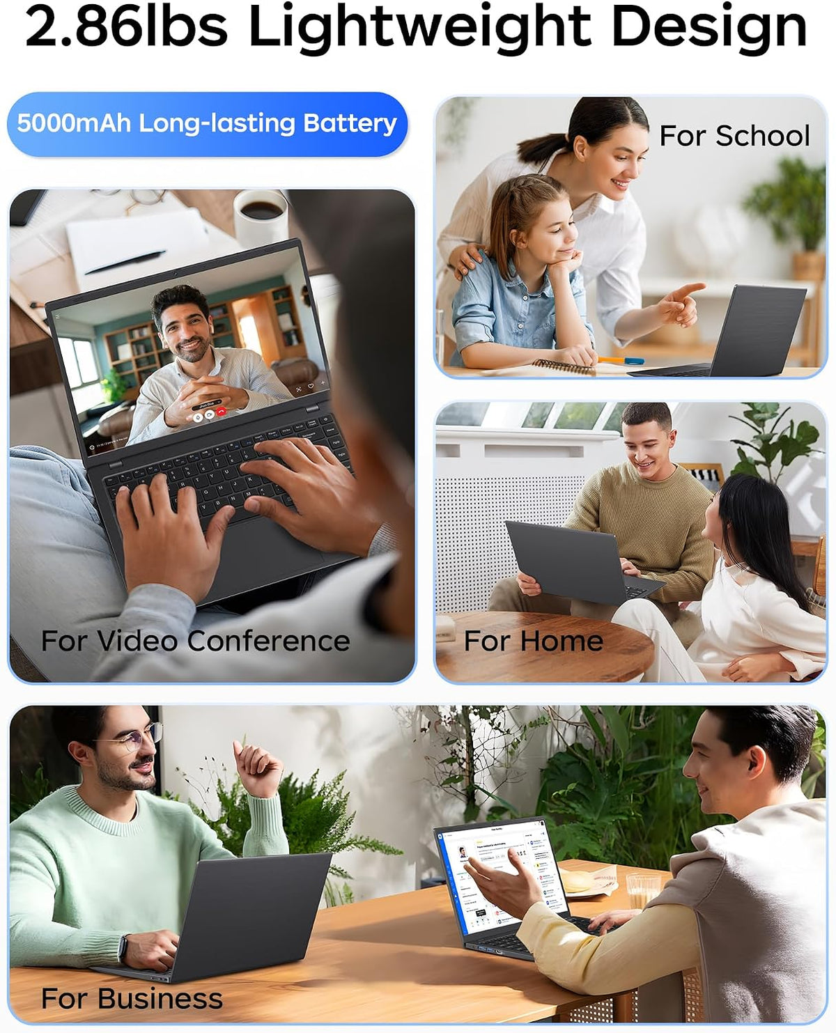 Laptop Computer, 12GB RAM 256GB SSD Laptops with Pentium 6500Y (Up to 3.4Ghz), 14 Inch FHD IPS Display, USB 3.2,USB C, Lightweight Laptop for Work, School, Multitasking &amp; Travel