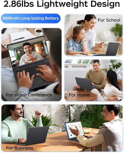Laptop Computer, 12GB RAM 256GB SSD Laptops with Pentium 6500Y (Up to 3.4Ghz), 14 Inch FHD IPS Display, USB 3.2,USB C, Lightweight Laptop for Work, School, Multitasking &amp; Travel