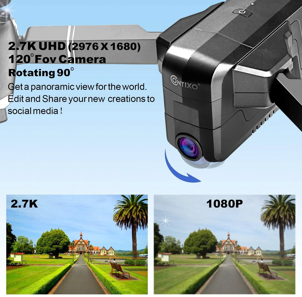 F24 Pro GPS Drones for Adults with Camera, 4K RC Drone with 30-Min Flight and 1600 Ft Range, Foldable, Black