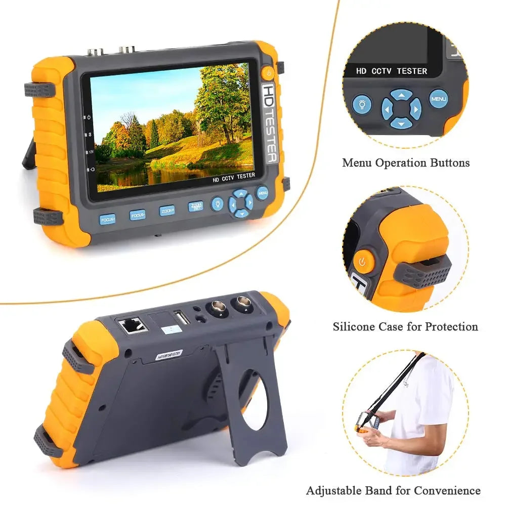 Portable CCTV Tester IV8W 8MP AHD/CVI/TVI Mini Monitor Cameras Tester HDMI VGA Input Video Cable Security Camera Tester