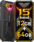 Rugged Smartphones Canada Android 15,  Armor X13 Unlocked Cell Phone, 50MP+24MP+8MP Cameras, 12+64GB Storage, 6.52” Screen, 6320Mah, Nfc,Gps,Dual 4G Volte Rugged Phones(Orange)