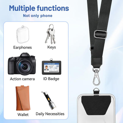 Phone Lanyard, Universal Adjustable Neck Straps for Phone Case Keys ID Badges Compatible with Iphone Samsung, 2 Pack