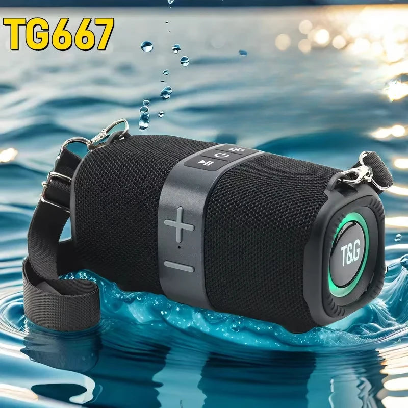 TG667 Outdoor Protable Wireless Bluetooth Speaker Dual Speaker Bluetooth 5.3 Subwoofer with RGB Support FM /TF Card/Usb Disk
