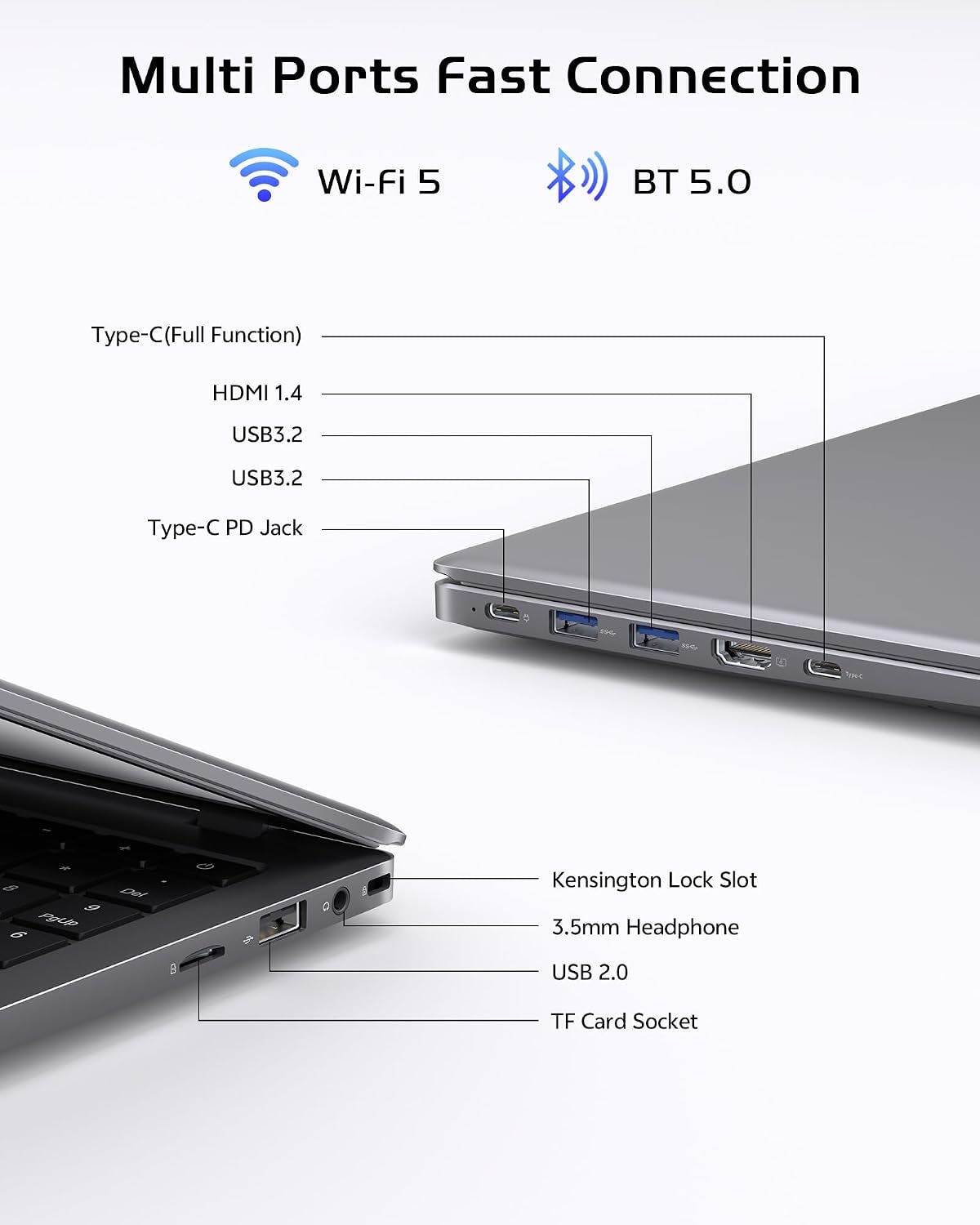 Laptop Computer, 12GB RAM 256GB SSD Laptops with Pentium 6500Y (Up to 3.4Ghz), 14 Inch FHD IPS Display, USB 3.2,USB C, Lightweight Laptop for Work, School, Multitasking &amp; Travel