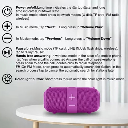 TG667 Outdoor Protable Wireless Bluetooth Speaker Dual Speaker Bluetooth 5.3 Subwoofer with RGB Support FM /TF Card/Usb Disk