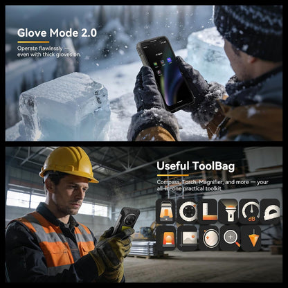 Rock 2 Pro 5G Rugged Phone Android 16, 15000Mah/33W Dual 400LM Camping Light, 32GB+256GB/2TB Rugged Smartphone Unlocked Gemini AI, 16MP+13MP 6.67" 2.4K 120Hz Glove Mode/Nfc