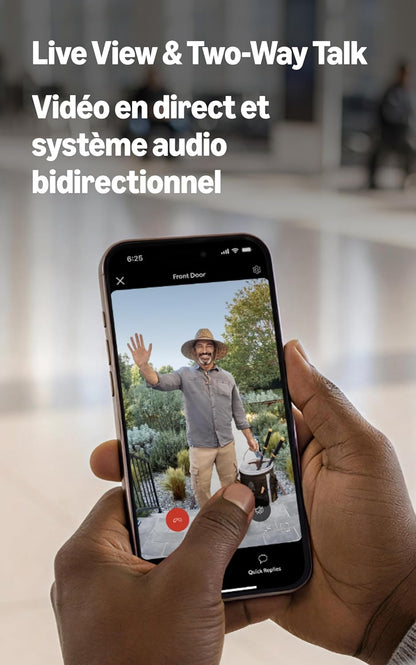 Battery Doorbell (Newest Model), Retinal 2K with Wide-Angle Video, up to 6X Enhanced Zoom, Two-Way Talk, and Built-In Battery, Speckled Gray