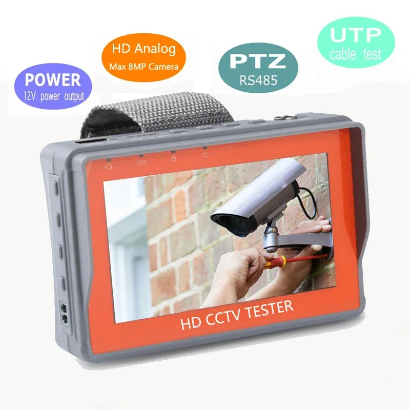 Portable CCTV Tester IV8W 8MP AHD/CVI/TVI Mini Monitor Cameras Tester HDMI VGA Input Video Cable Security Camera Tester