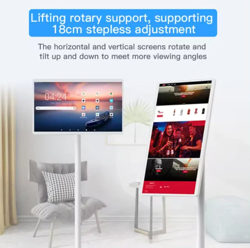 21.5 Inch Portable Smart Touch Screen TV Android 11 Wireless Wifi Monitor Battery Home Outdoor USB Mobile Phone Second Screen