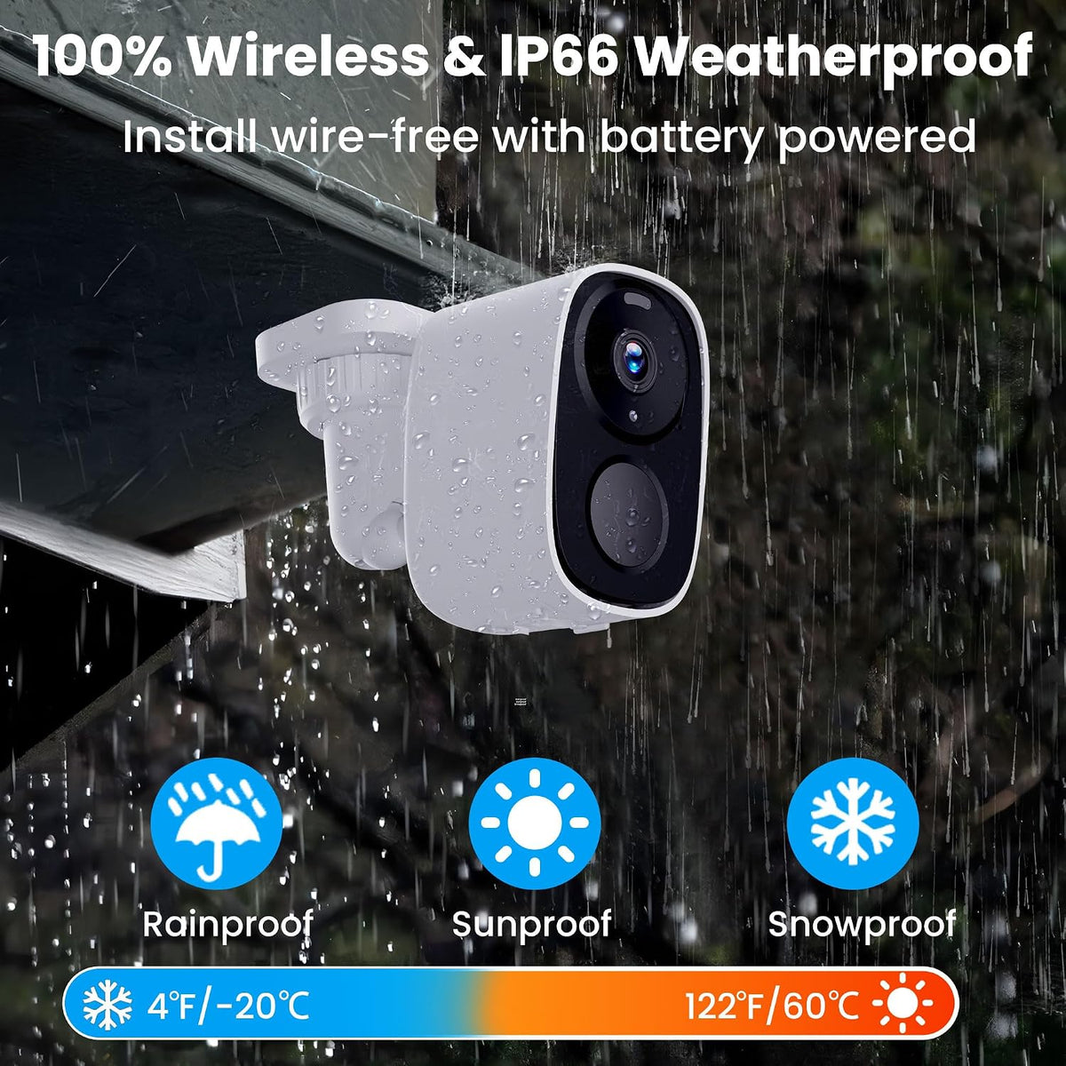 2026 Upgraded 2K Security Cameras Wireless Outdoor, Free Cloud Storage, 1-5 Months Battery Life, AI Motion Detection Spotlight Siren Alarm Wifi Surveillance Outdoor Camera, 2-Way Talk, Waterproof