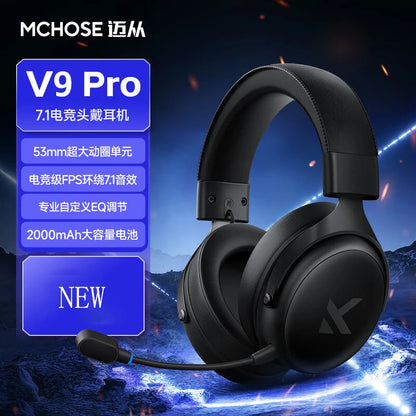 Newly Upgraded  V9 Pro Over-Ear Gaming Headset with Four-Mode Connectivity Long Battery Life for Gaming and Entertainment